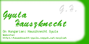 gyula hauszknecht business card
